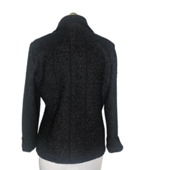 NWT Chico's Lightweight Puckered Black Open Front Jacket Size 1 - Picture 4 of 7
